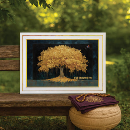Chantting Veds Vastu Gold Tree Frame for Home and Office (12 by 18)